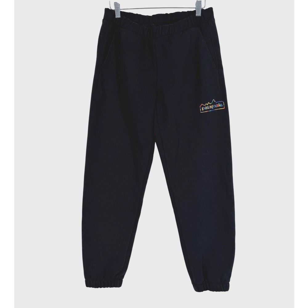 Patagonia Uprisal Sweatpants Unisex Small Black Rainbow Logo Joggers